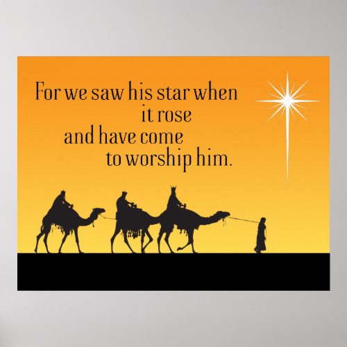 Three Wise Men Star of Bethlehem Christmas Poster