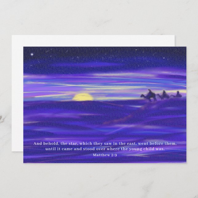 Three wise men watercolor Personalized Holiday Card (Front/Back)