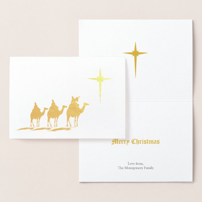 Three Wise Men with Christmas Star Gold Foil Card (Display)