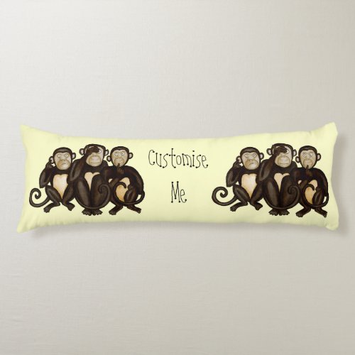 Three Wise Monkeys Body Pillow