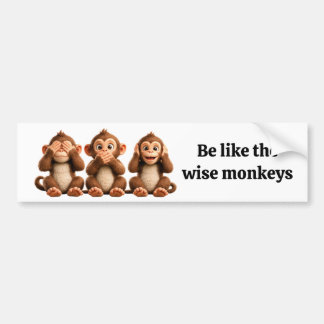 Three Wise Monkeys Bumper Sticker