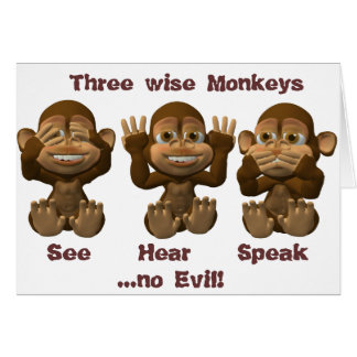 three wise monkeys cards