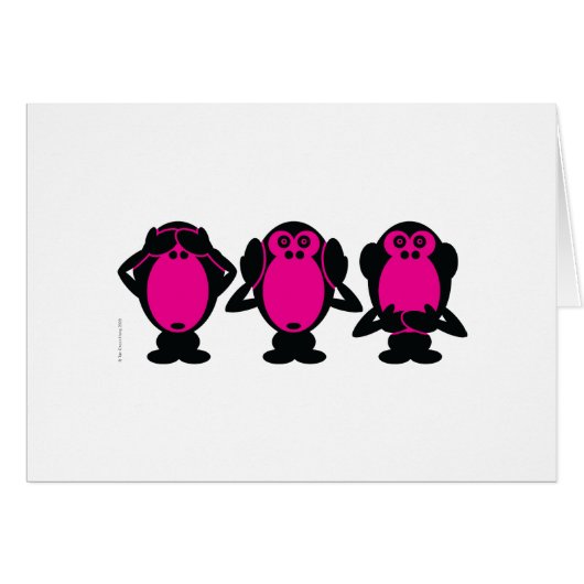 Three Wise Monkeys Cards (Front Horizontal)