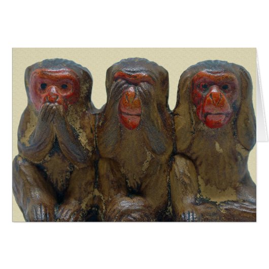 Three Wise Monkeys Cards (Front Horizontal)