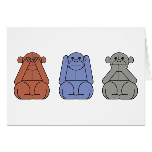 Three Wise Monkeys Cards (Front Horizontal)