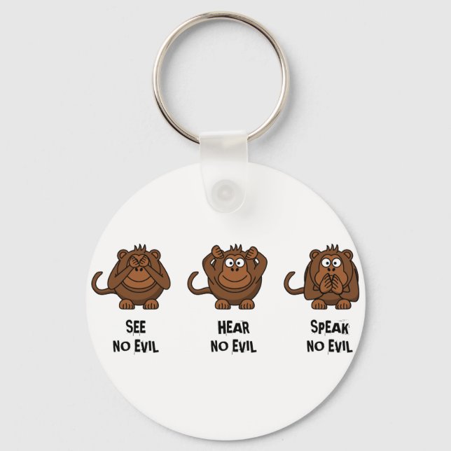 Three Wise Monkeys Keychain (Front)