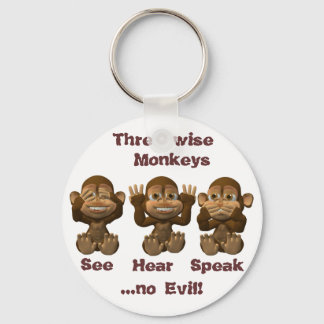 three wise monkeys keychain