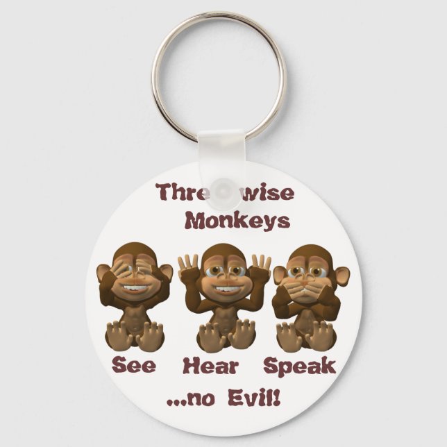 three wise monkeys keychain (Front)