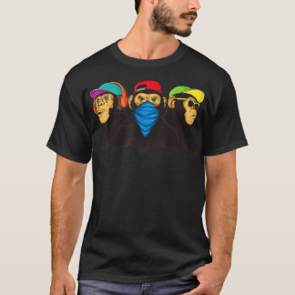 Three Wise Monkeys Modern Graffiti T-Shirt