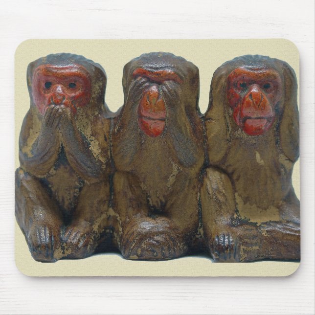 Three Wise Monkeys Mouse Pad (Front)