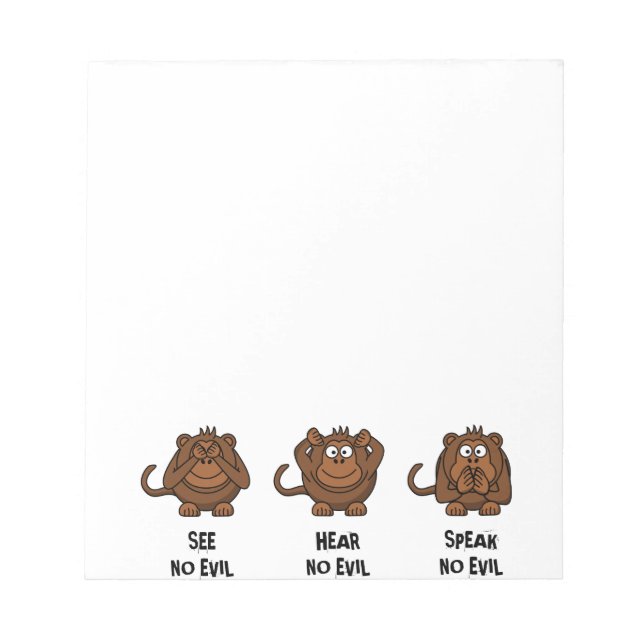 Three Wise Monkeys Notepad (Front)