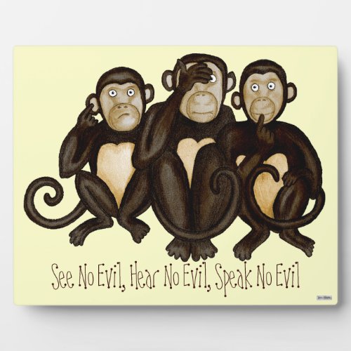 Three Wise Monkeys Plaque
