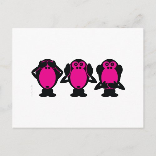 Three Wise Monkeys Postcard