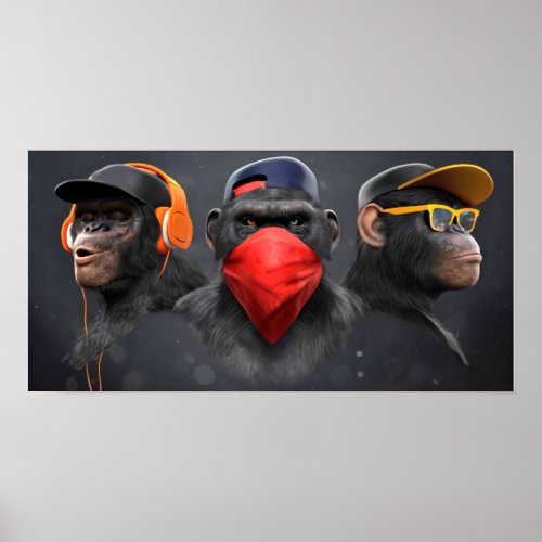 Three Wise Monkeys Poster