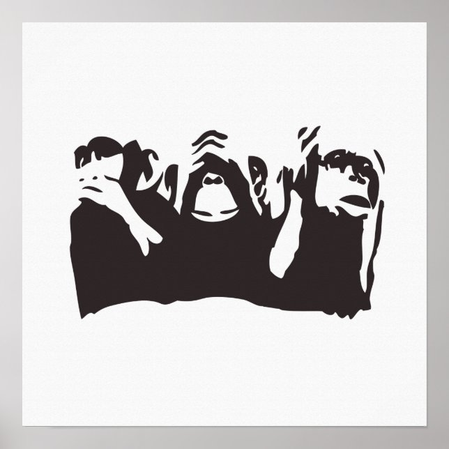 Three wise monkeys poster (Front)