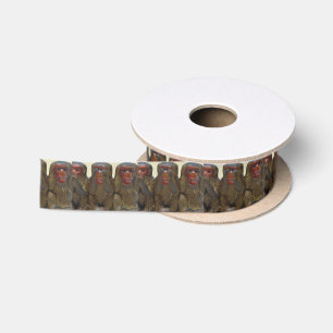 Three Wise Monkeys Satin Ribbon