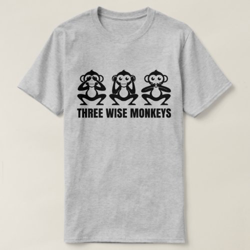 Three Wise Monkeys See Hear Speak No Evil T_Shirt
