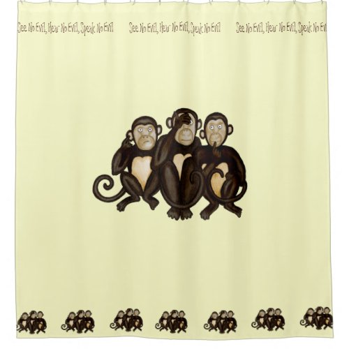 Three Wise Monkeys Shower Curtain