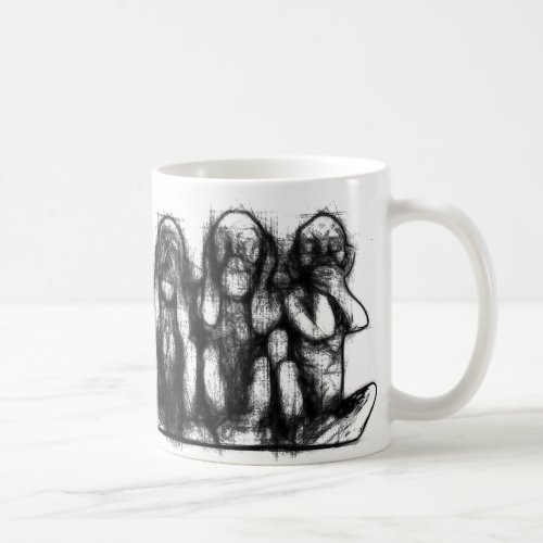 Three Wise Monkeys Sketch Mug