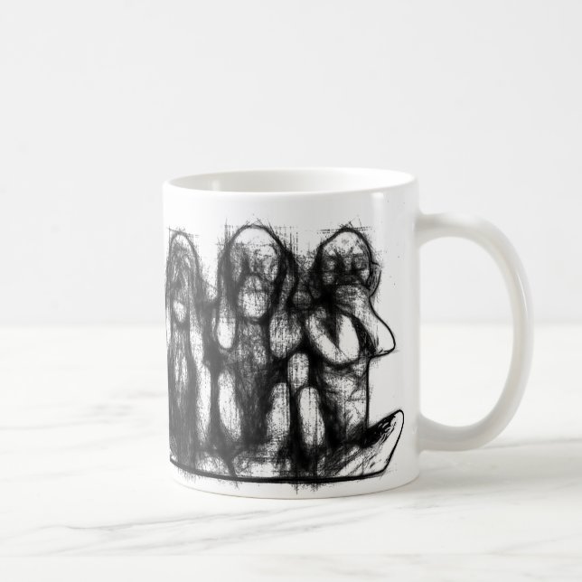 Three Wise Monkeys Sketch Mug (Right)
