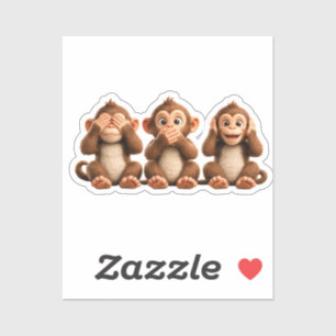 Three Wise Monkeys Sticker