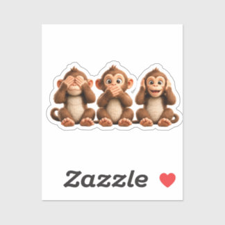 Three Wise Monkeys Sticker