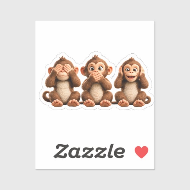 Three Wise Monkeys Sticker (Sheet)