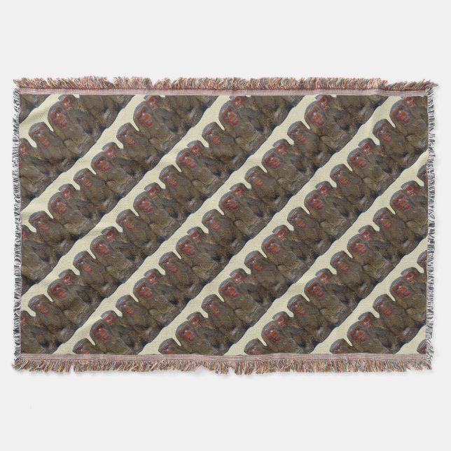 Three Wise Monkeys Throw Blanket (Front)