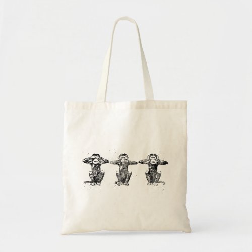 Three wise monkeys tote bag