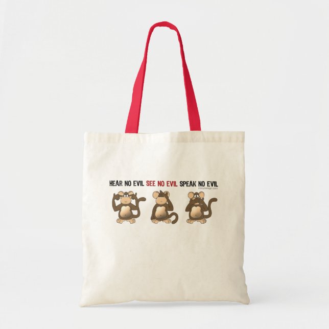 Three Wise Monkeys Tote Bag (Front)