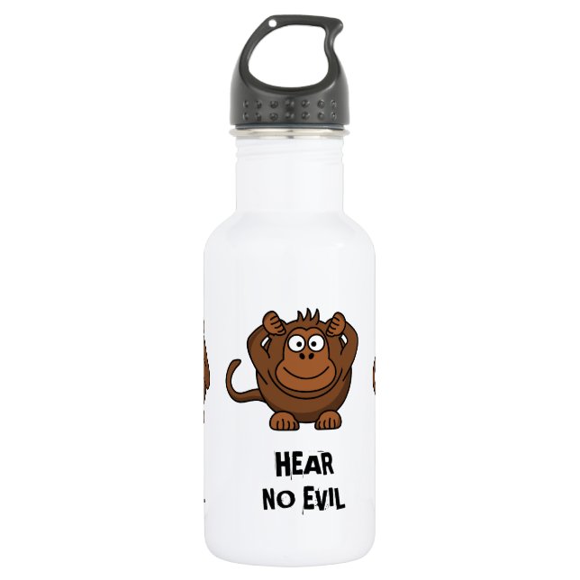 Three Wise Monkeys Water Bottle (Front)