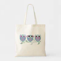 three wise owls see, hear, speak no evil tote bag | Zazzle