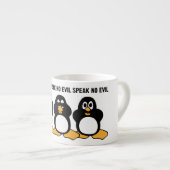 Three Wise Penguins Design Graphic Espresso Cup (Front Right)