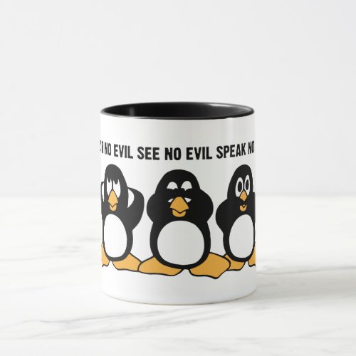 Three Wise Penguins Design Mug