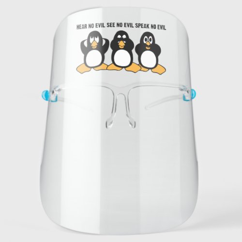 Three Wise Penguins Face Shield