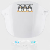 Three Wise Penguins Face Shield (Front w/Glasses)