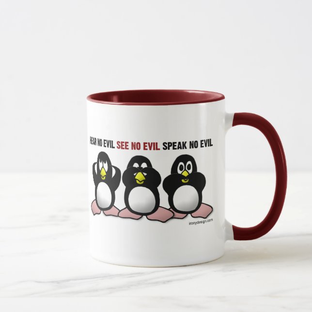 Three Wise Penguins Mugs (Right)