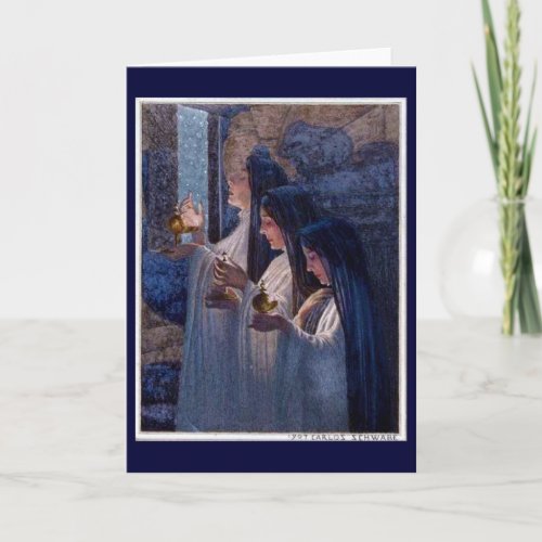 Three Wise Virgins by Carlos Schwabe Fine Art Card