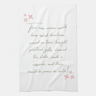 Three Wise Women Christmas Feminist Kitchen Towel