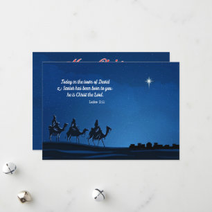 Three Wisemen approaching Bethlehem - Personalize Holiday Card