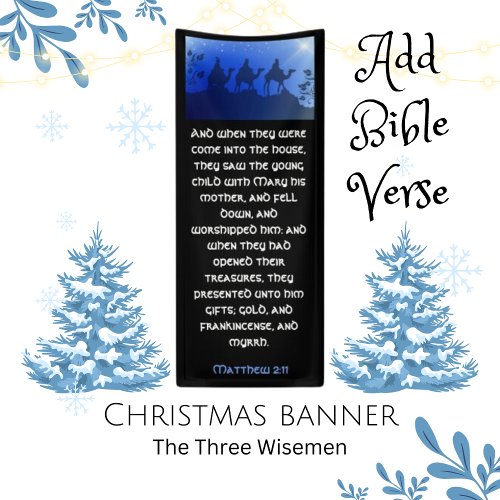 Three Wisemen Blue Star Christmas Church Banner