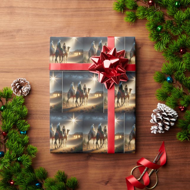 Three Wisemen Following a Star Wrapping Paper (Holiday Gift)