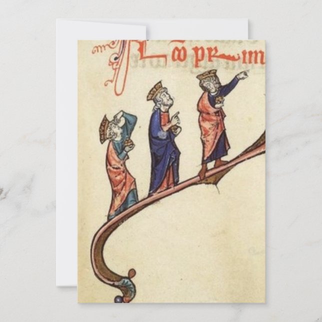 Three wisemen following the Christmas star Holiday Card (Front)