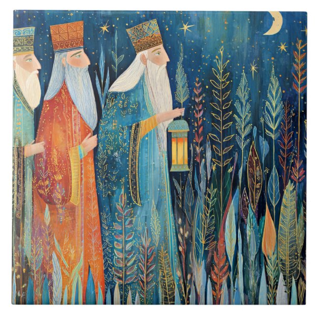 Three Wisemen, Nativity Story, Ceramic Tile (Front)