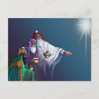 THREE WISEMEN & STAR by SHARON SHARPE Postcard