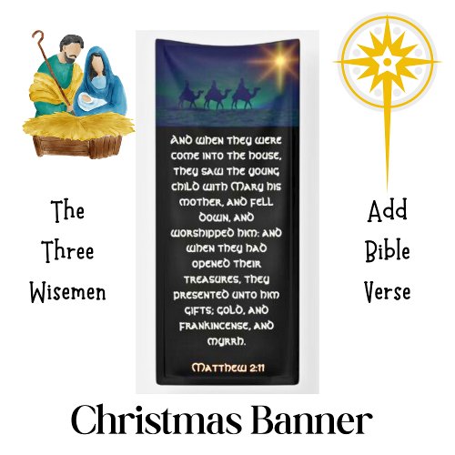 Three Wisemen Star Christmas Church Banner