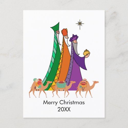 Three Wisemen Star Merry Christmas Card