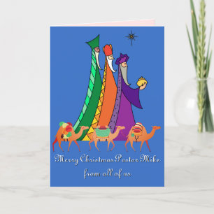 Three Wisemen To Pastor From Congregation Letterpress Thank You Card
