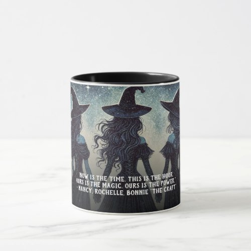 Three Witches at Night Starry Halloween  Mug