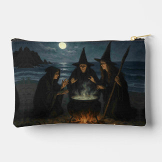 Three Witches Brew Cauldron Full Moon Beach Accessory Pouch